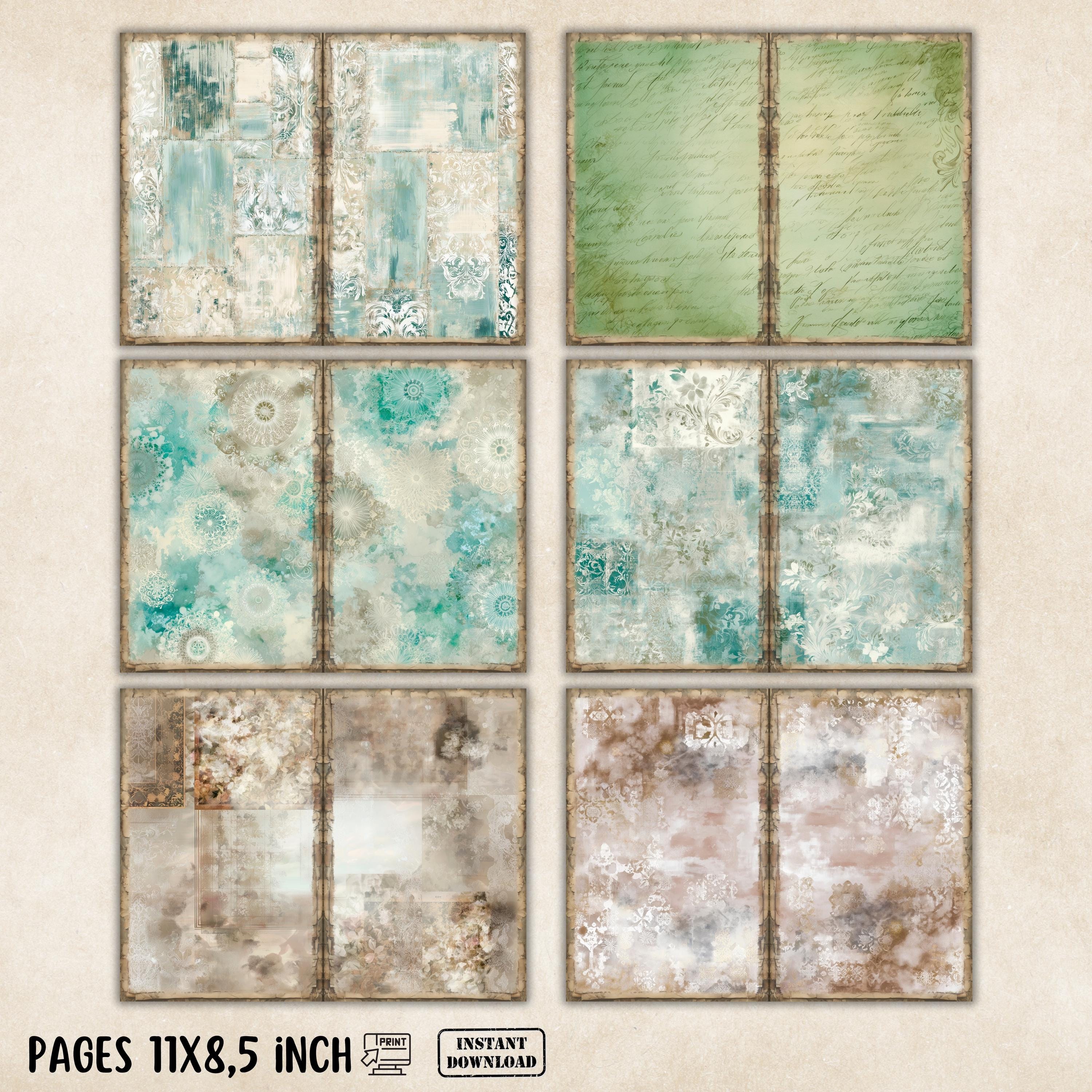 Vintage Printable Blank Junk Journal Pages, Ledger Paper Journal ...