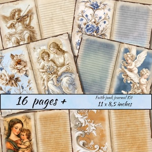 Glaube Junk Journal Kit, Anbetung Journal Papier, Gebet druckbare Sammelalbum, Jesus Journal Versorgung, göttliche Collage Blatt, Bibel Schrift Schrott