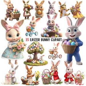 Clipart lapin de Pâques, sublimation de lapin de Pâques, fabrication de cartes, printemps lapin Png, créations en papier, téléchargement numérique, journal indésirable, conception de Pâques