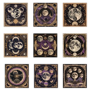 Mystical Moon Digital Paper, Download Magic Galaxy Scrapbook Paper ...