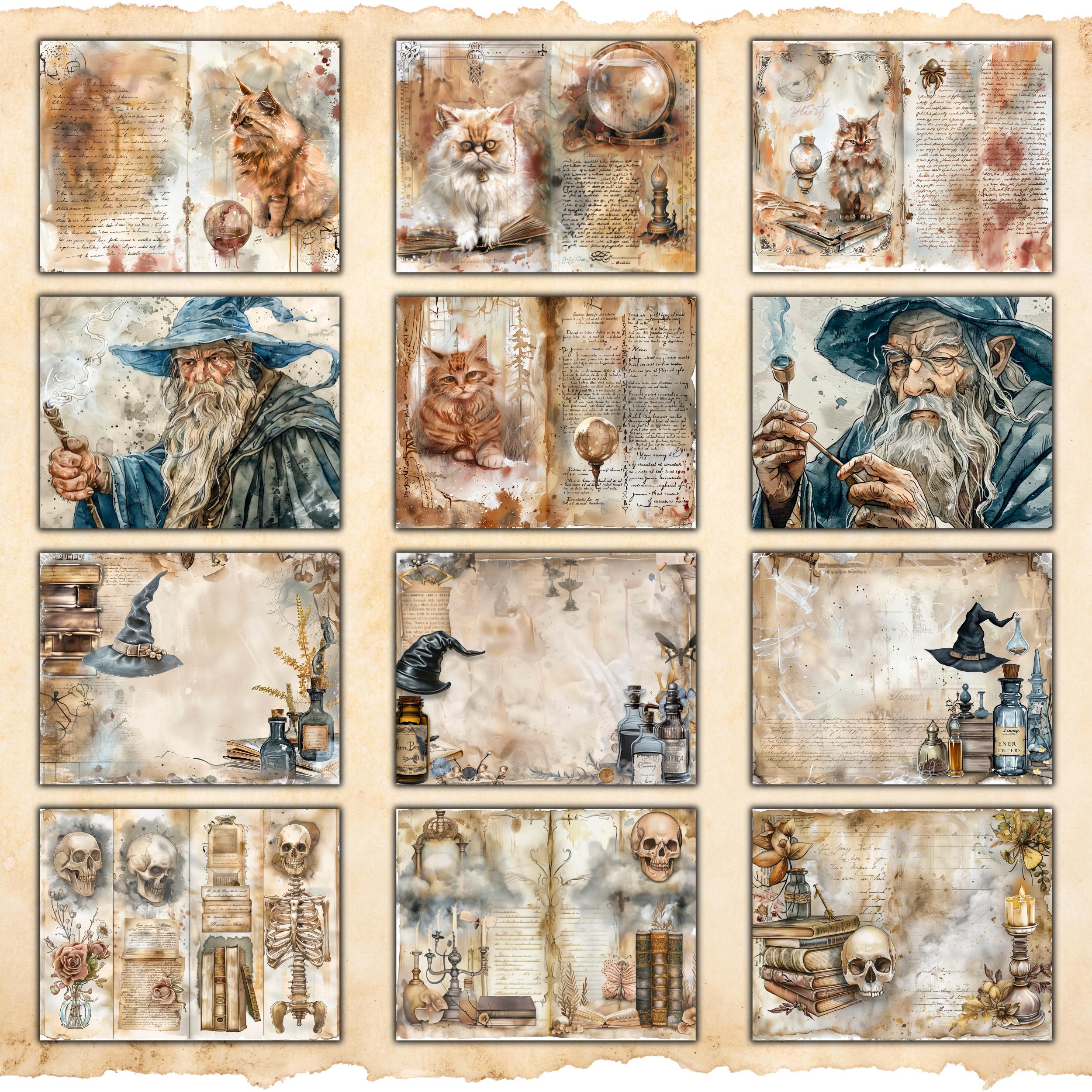 School of Magic Junk Journal Kit, Magic Junk Journal Kit, Wizard ...
