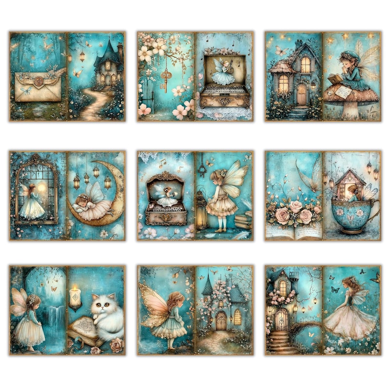 Fairy Tale Junk Journal Kit, Enchanted Junk Journal Page, Scrapbooking ...
