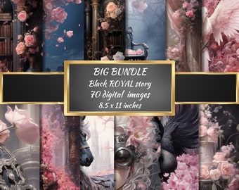 Big bundle Royal story Junk Journal Paper, Mixed Media, Junk Journal Pages, Scrapbook Paper Kit, Shabby Chic Printable Junk Journal Supplies