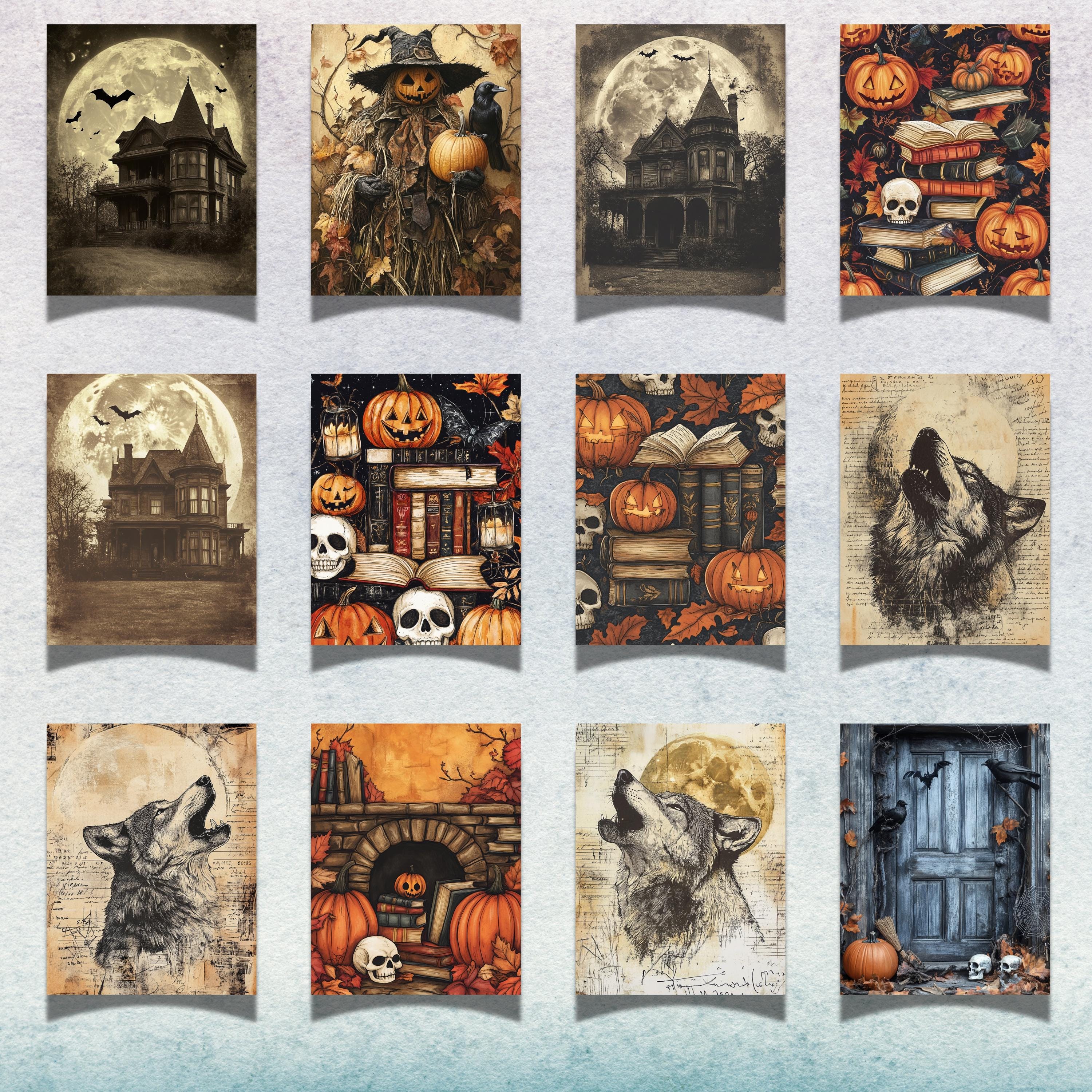 Vintage Halloween Junk Journal Bundle, Retro Halloween Junk Journal Kit ...
