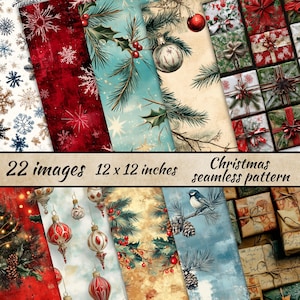 Weihnachten Muster, Scrapbook Hintergründe, Winter Feiertage druckbare, Weihnachten Muster, Vintage Junk Journal Seite, Karten machen