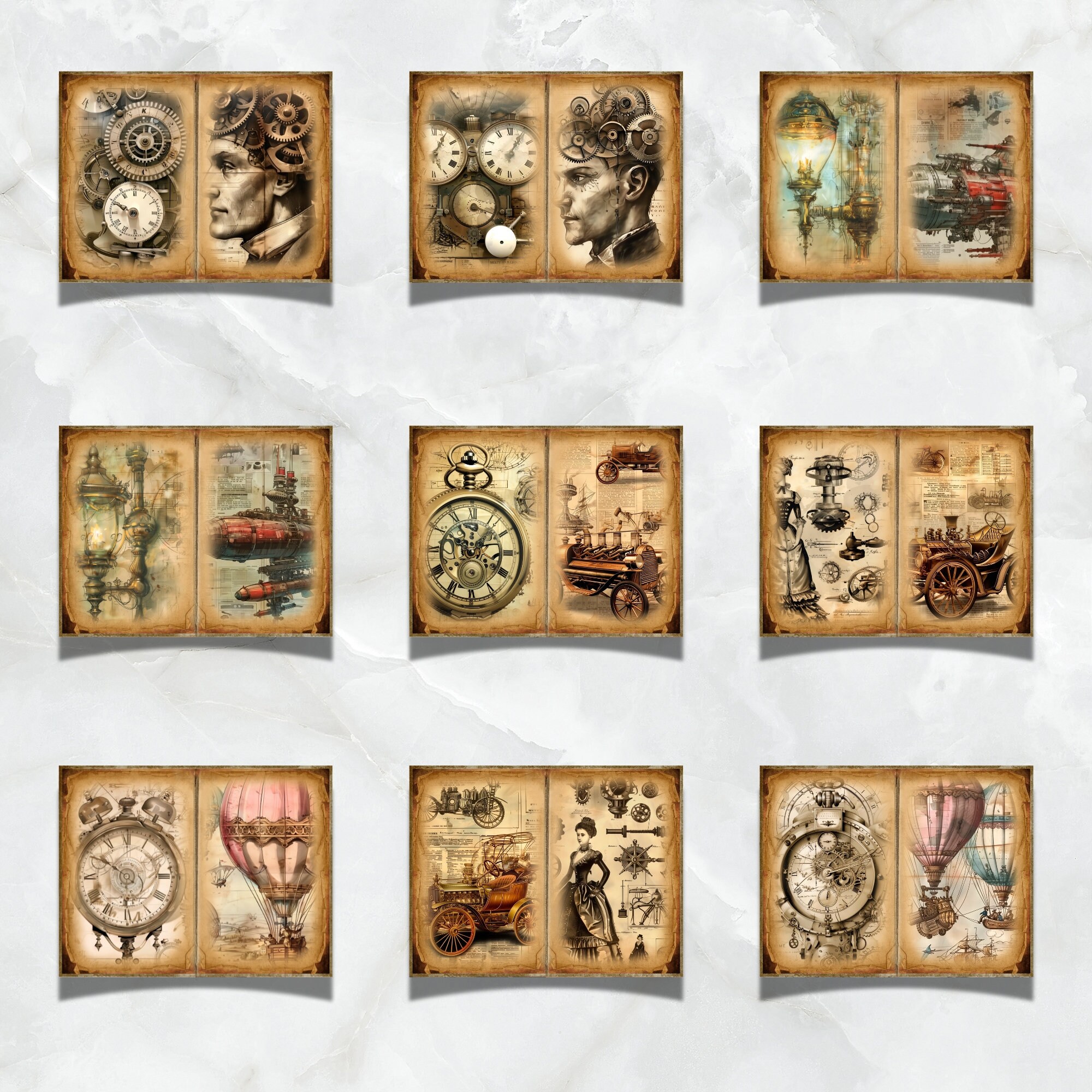 Industrial Grunge Junk Journal Kit, Steampunk Mixed Media, Steampunk ...