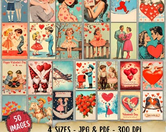 Paquete de tarjetas vintage de San Valentín: Efímeras románticas (descarga digital)