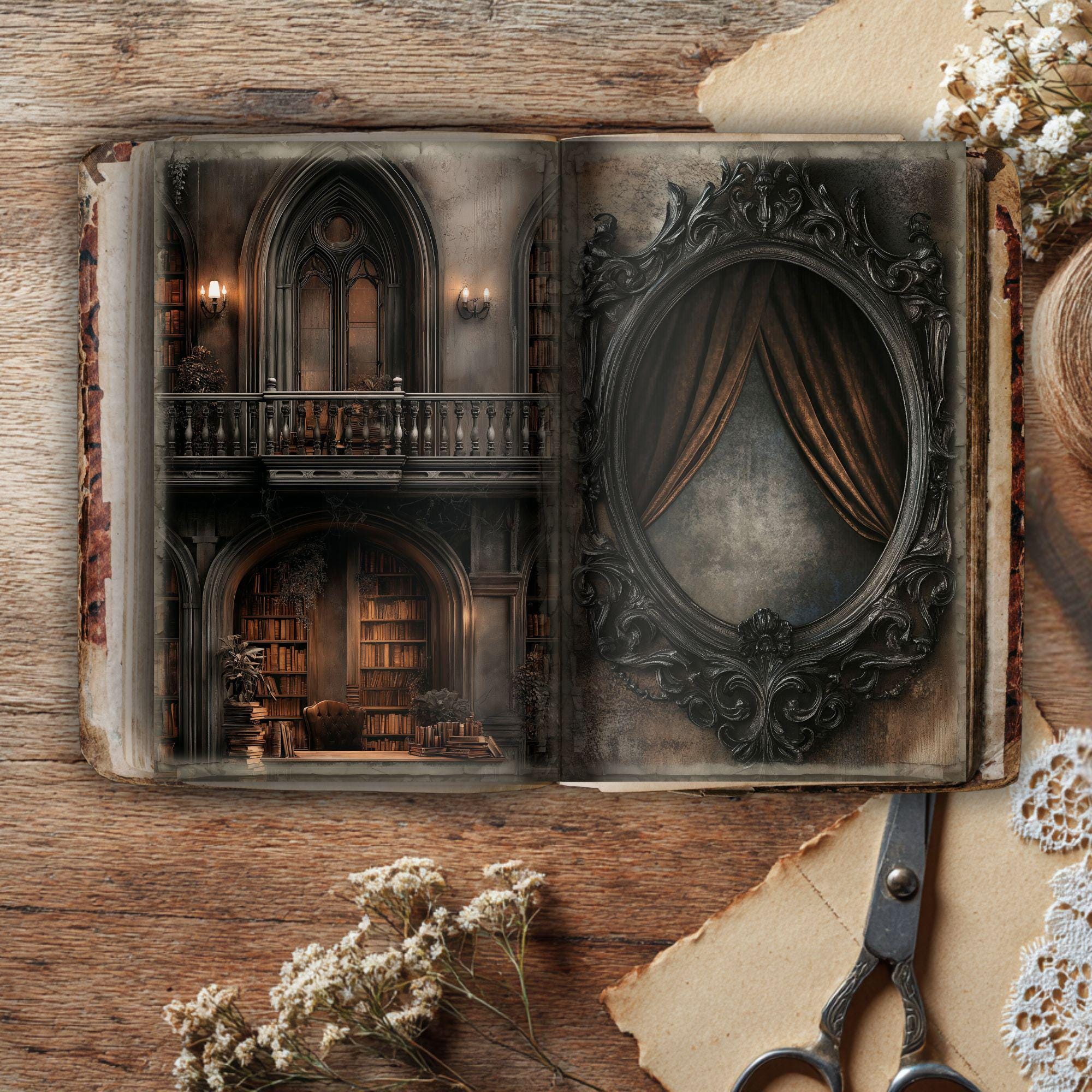 Vintage Gothic Junk Journal Pages, Printable Vintage Ephemera ...