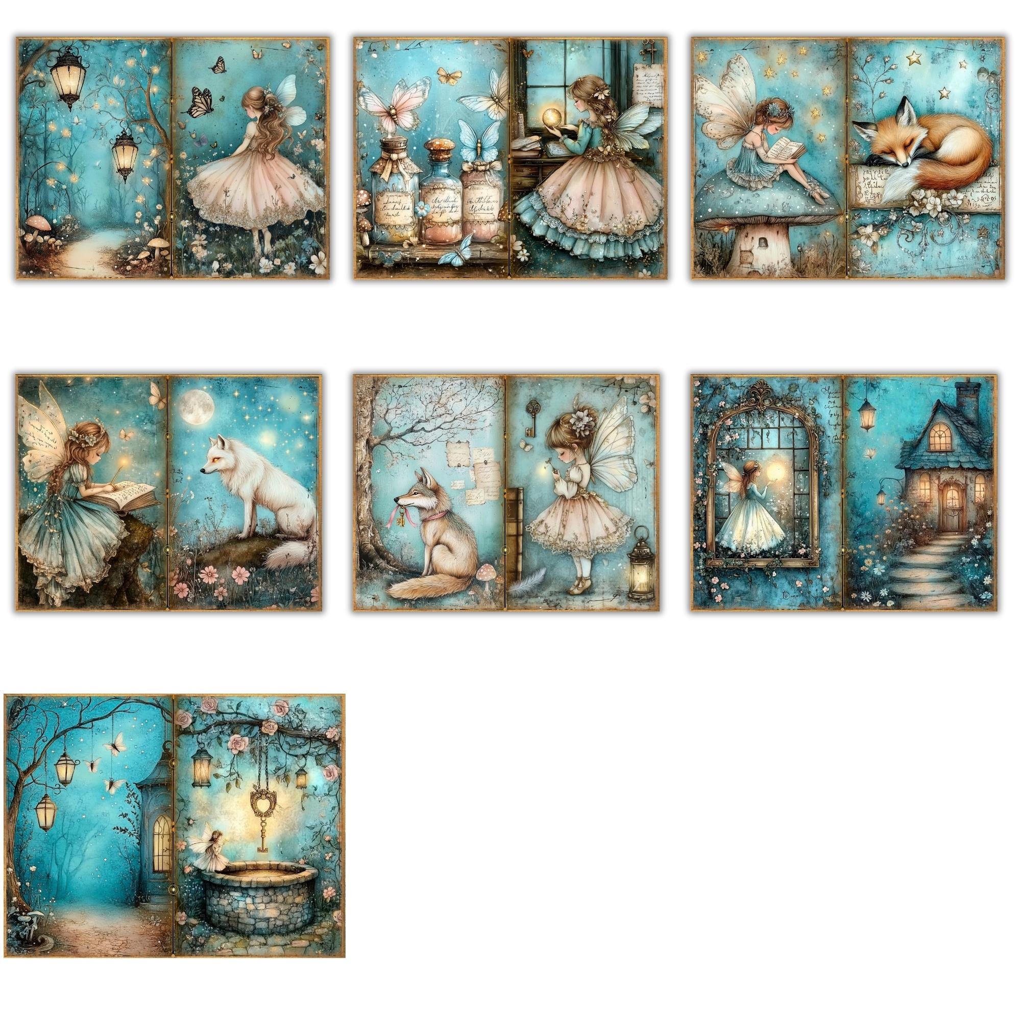 Fairy Tale Junk Journal Kit, Enchanted Junk Journal Page, Scrapbooking ...
