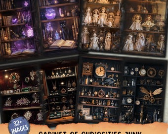 Cabinet of Curiosities Junk Journal Pages pages, Card Making, Natural History Printable, Victorian Science Paper, Vintage Ephemera Craft