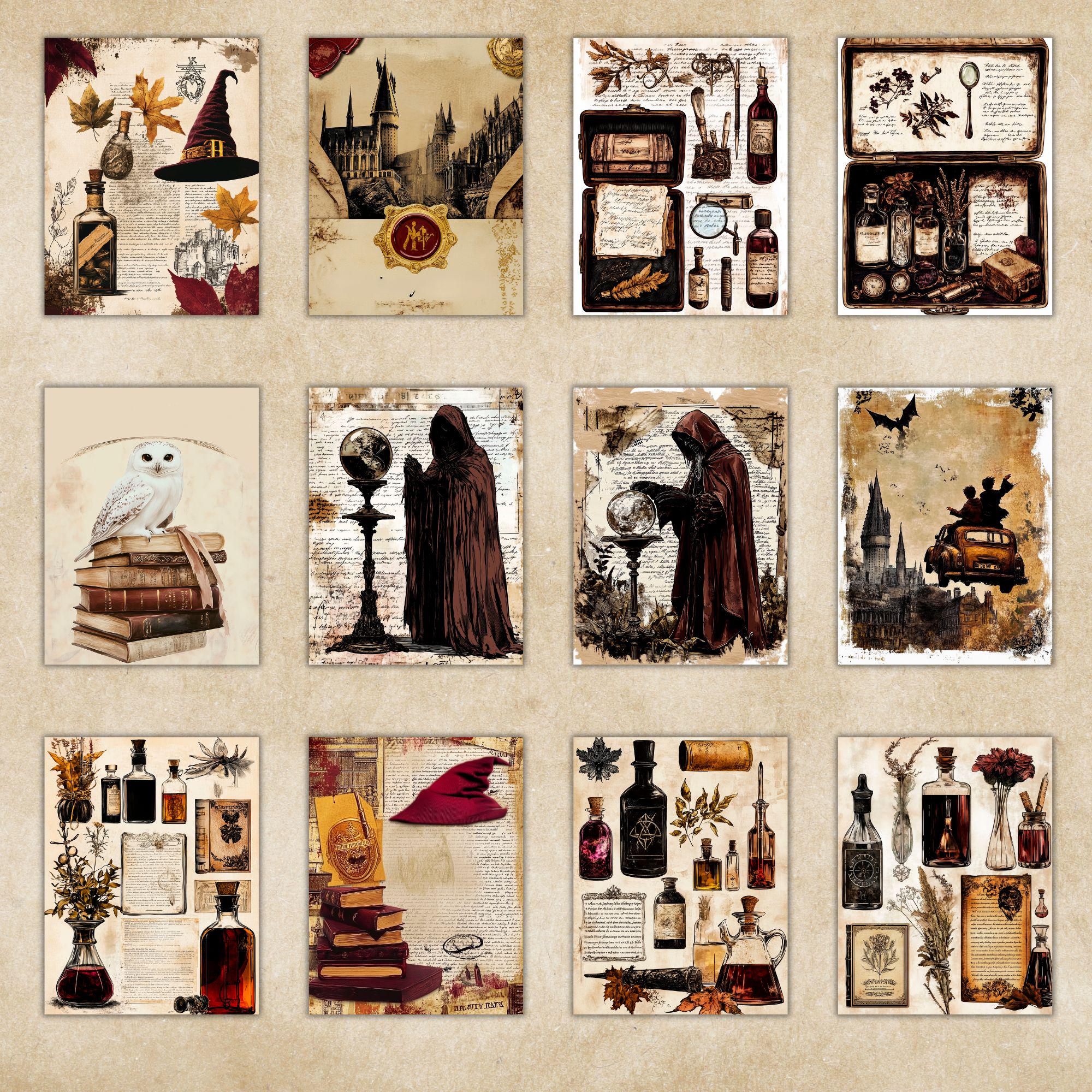 WIZARD Junk Journal Bundle, Tags, Folio Kit, School of Magic Junk ...