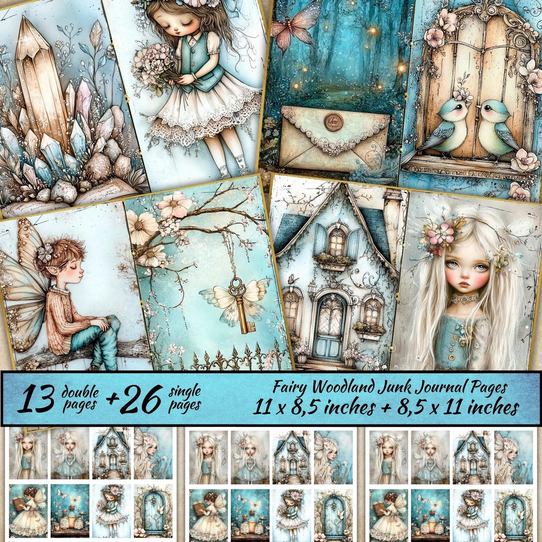 Fairy Woodland Junk Journal Pages, Enchanted Forest Junk Journal Kit ...
