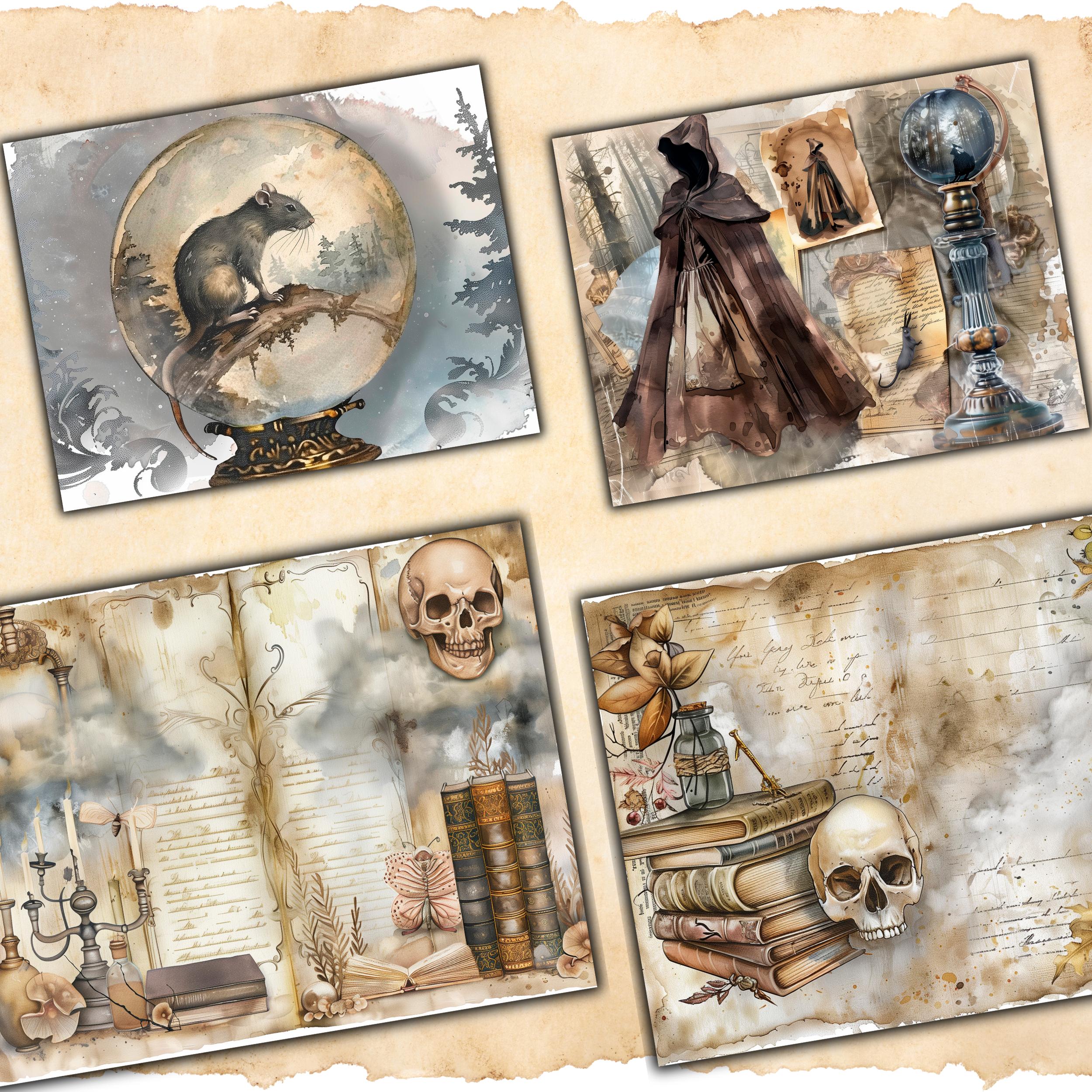School of Magic Junk Journal Kit, Magic Junk Journal Kit, Wizard ...