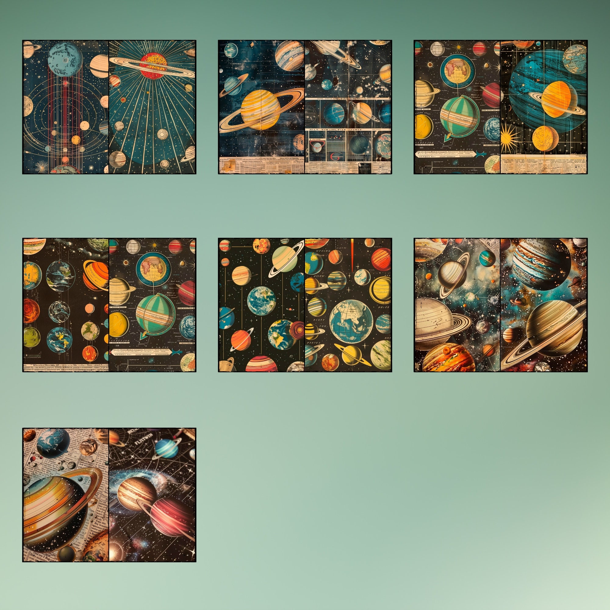 Space Journal Paper Space Junk Journal Paper,galaxy Digital Scrapbook Bundle, Celestial ...
