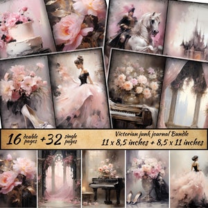 Kit de journal indésirable médiéval, feuille de collage magique, éphémères vintage, château à télécharger, victorien shabby chic, éphémère vintage, royaume fantastique