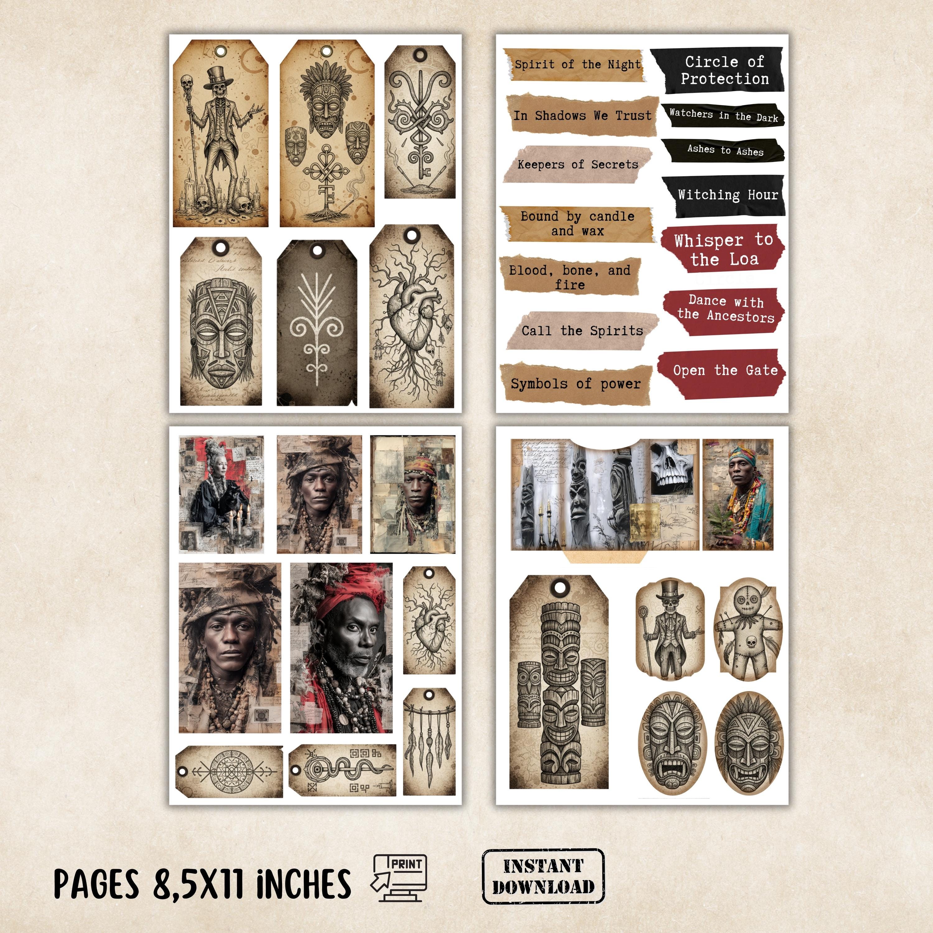 Witchcraft Junk Journal Kit, Printable Black Vintage Ephemera ...