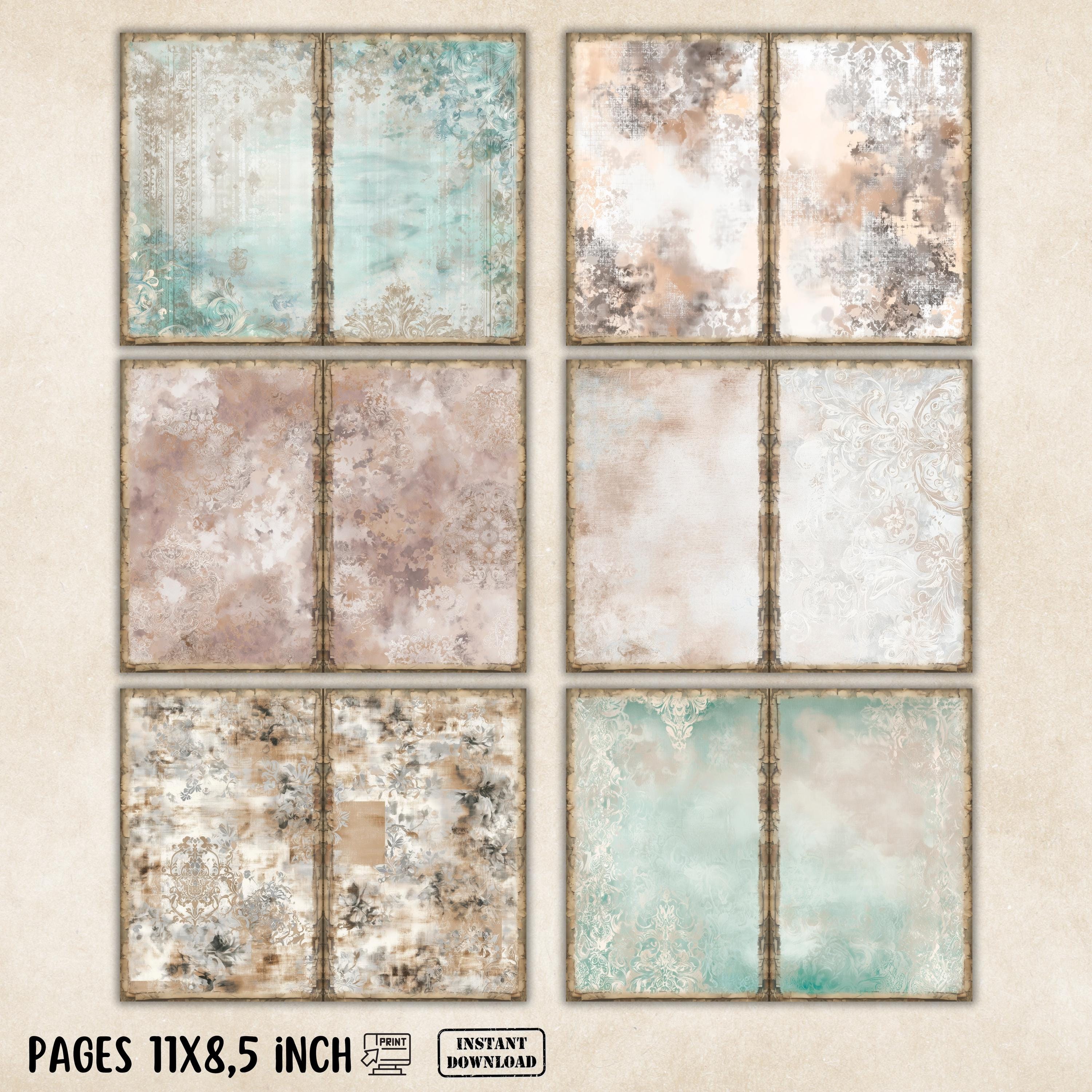 Vintage Printable Blank Junk Journal Pages, Ledger Paper Journal ...