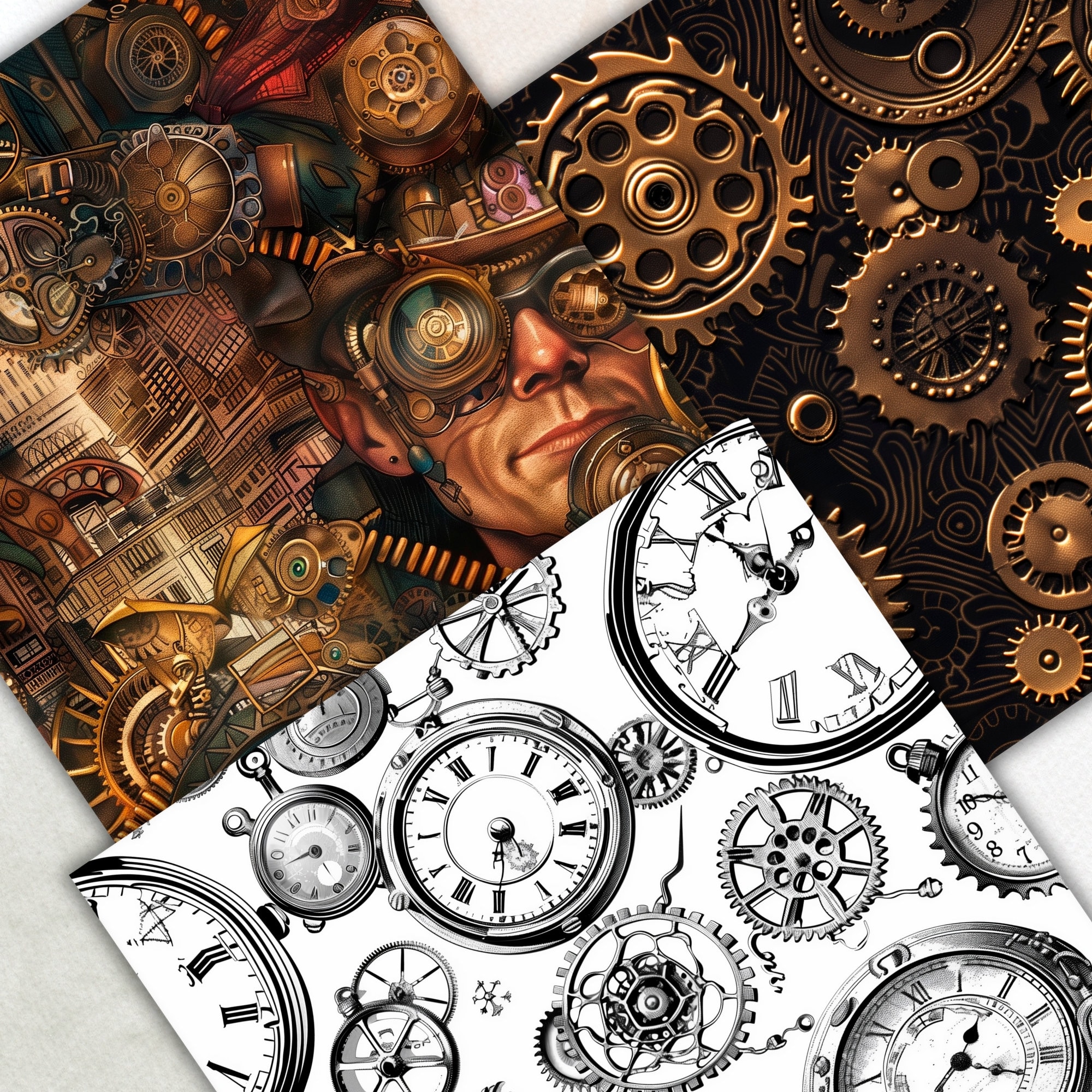 Steampunk SEAMLESS Pattern, Grunge Art, Grunge SEAMLESS Pattern ...