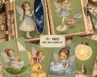Fairy Junk Journal kit, Whimsical Printable Pages, Magical Scrapbook & DIY Craft Kit
