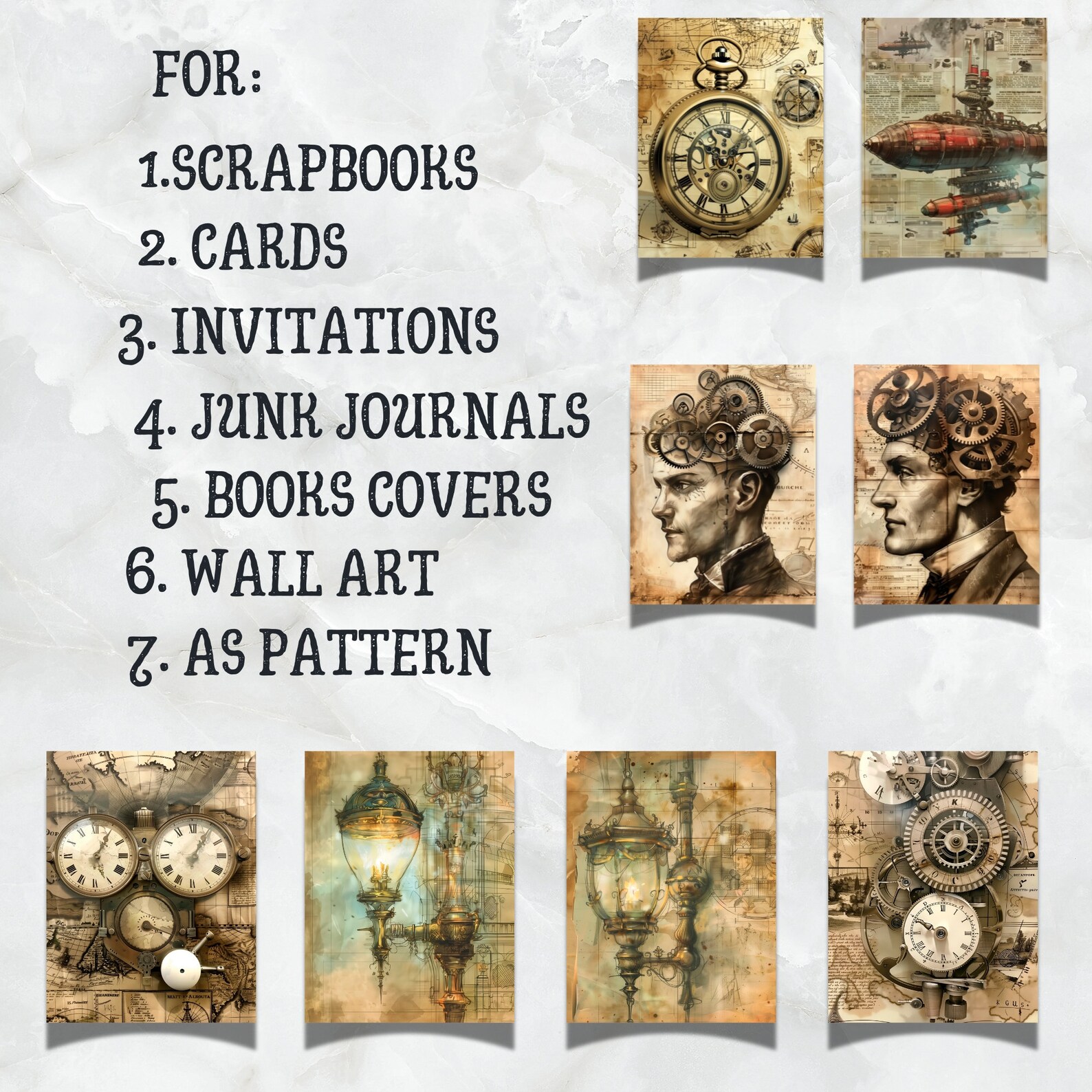 Industrial Grunge Junk Journal Kit, Steampunk Mixed Media, Steampunk ...