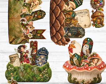 Illusion Pockets Junk Journals, Printable Interactive Ephemera Kit, Scrapbook supplies