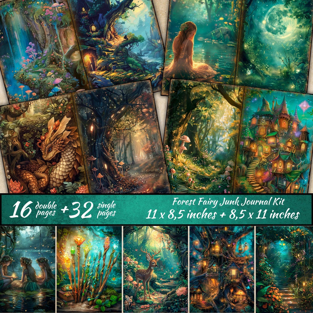 Fairy Junk Journal Kit, Enchanted Forest Junk Journal, Fantasy Fairy ...