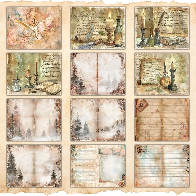 School of Magic Junk Journal Kit, Magic Junk Journal Kit, Wizard ...