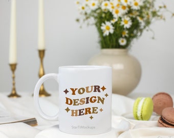 Coffee mug mockup 11oz Realistic mock up mug Cute ceramic cup mock-up