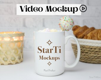 Video mockup mug White coffee mug mockup 15oz Printify mug mock up Real cup mockup