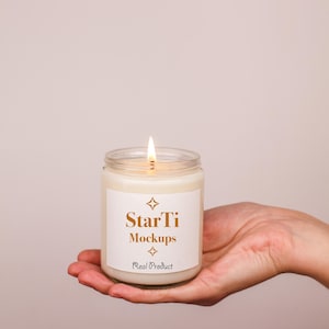 Printify candle mock up Lumient soy candle mockup Real 9 oz candle jar mock Minimalist