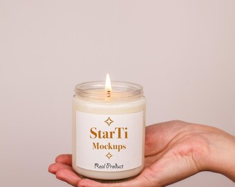 Printify candle mock up Lumient soy candle mockup Real 9 oz candle jar mock Minimalist