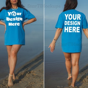 Royal Caribe Comfort Colors 1717 Front and back tshirt mockup Beach 1717 mockup Summer shirt mock up