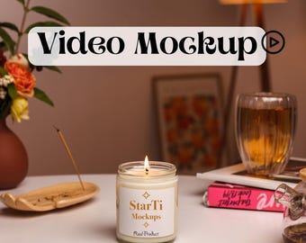 Makieta świecy Wideo Makieta słoika białej świecy sojowej zapachowej Świeca Lumient Printify 9 uncji Wideo makietowe Prawdziwy produkt POD