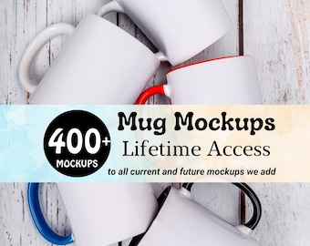 Becher-Mockups Bundle Printilly Kaffeetassen Mockup Bundle 325 ml 15 Unzen Zweifarbige Akzentbecher Mock-Ups Mega Bundle