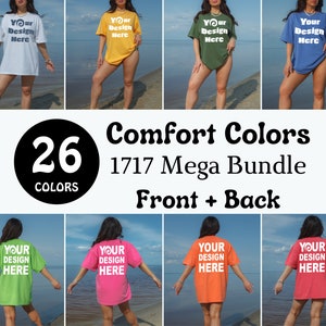 Beach Comfort Colors tshirt mockup bundle 1717 mockups Summer women tee mock ups