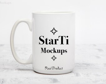 Coffee mug mockup 15oz Real mock up mug Printify ceramic cup mock-up