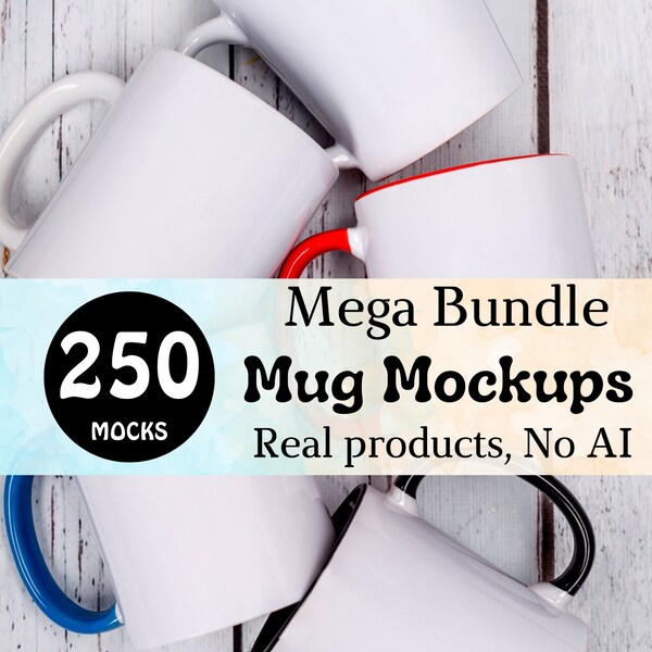 Mug mockups bundle Printify Coffee mug mock up bundle 11 oz 15 oz Two tone Accent mug mock ups Mega bundle