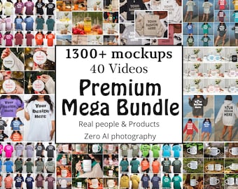 1300+ Premium mockups bundle Apparel and Drinkware for POD business Exclusive Video mockup collection Whole shop