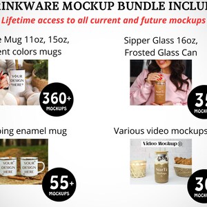 K&ouml;nnte beinhalten: Ein Mockup-Paket f&uuml;r Getr&auml;nkegeschirr mit einer Auswahl an Bechern, Gl&auml;sern und Dosen. Das Paket enth&auml;lt &uuml;ber 360 Kaffeetassen-Mockups, &uuml;ber 55 Camping-Emaille-Becher-Mockups, &uuml;ber 35 Sipper-Glas-Mockups und &uuml;ber 30 Video-Mockups. Die Mockups sind perfekt, um Ihre Designs zu pr&auml;sentieren.