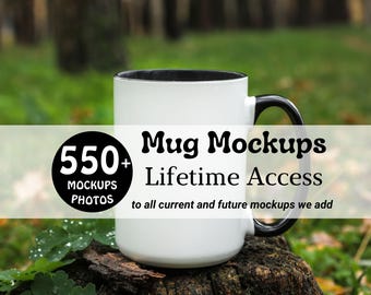 Tassen-Mockup-Bundle (15 oz, 11 oz), zweifarbige Tassen-Mockups, Akzenttassen-Mockups, Keramik-Kaffeetassen-Mockups, Mega-Bundle