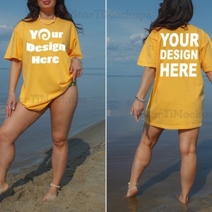Citrus Comfort Colors 1717 Front and back tshirt mockup Beach 1717 mockup Summer shirt mock up