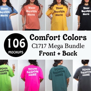 Comfort Colors 1717 mockup Front and back bundle Comfort Colors tshirt mockups C1717 mockup bundle