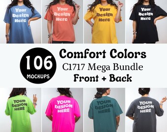 Comfort Colors 1717 mockup Front and back bundle Comfort Colors tshirt mockups C1717 mockup bundle