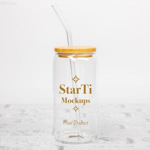 16oz Libbey glass can mockup Sipper glass mock up Glass tumbler mockup Libbey cup mockup