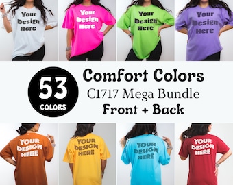 Comfort Colors tshirt mockup bundle Front and back 1717 mockup bundle Real model mockups Basic