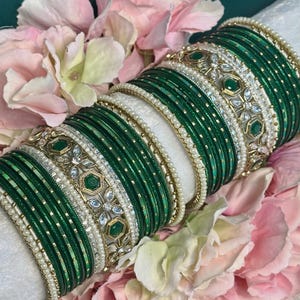 Kleine groene parelachtige armbandset/Indiaas/Pakistaans/sieraden/mode-armband