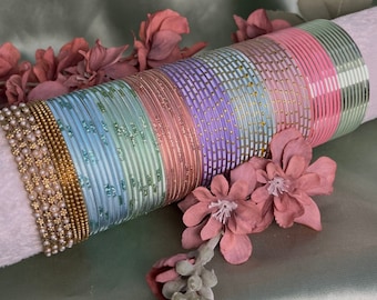 Bangle Roll Build Your Bangle Set - Pastels Collection Set/Pastel Bangle Collection/Indian/ Pakistani/Jewelley/ Fashion Bracelet