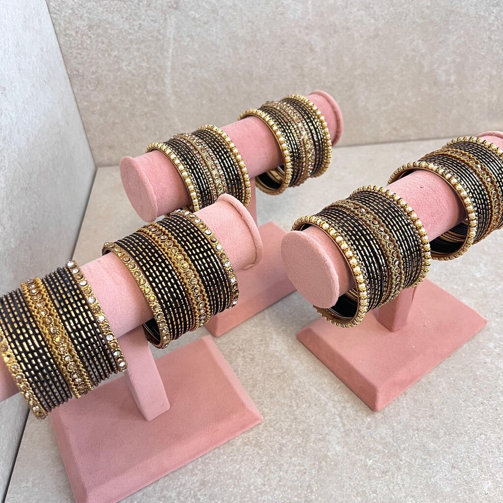 CHOHAN'S Braccialetti Indiani Churi In Velluto Multicolore – Set Da 24 Pezzi – Gioielli Tradizionali Pakistani Per Matrimoni, Diwali, Eid