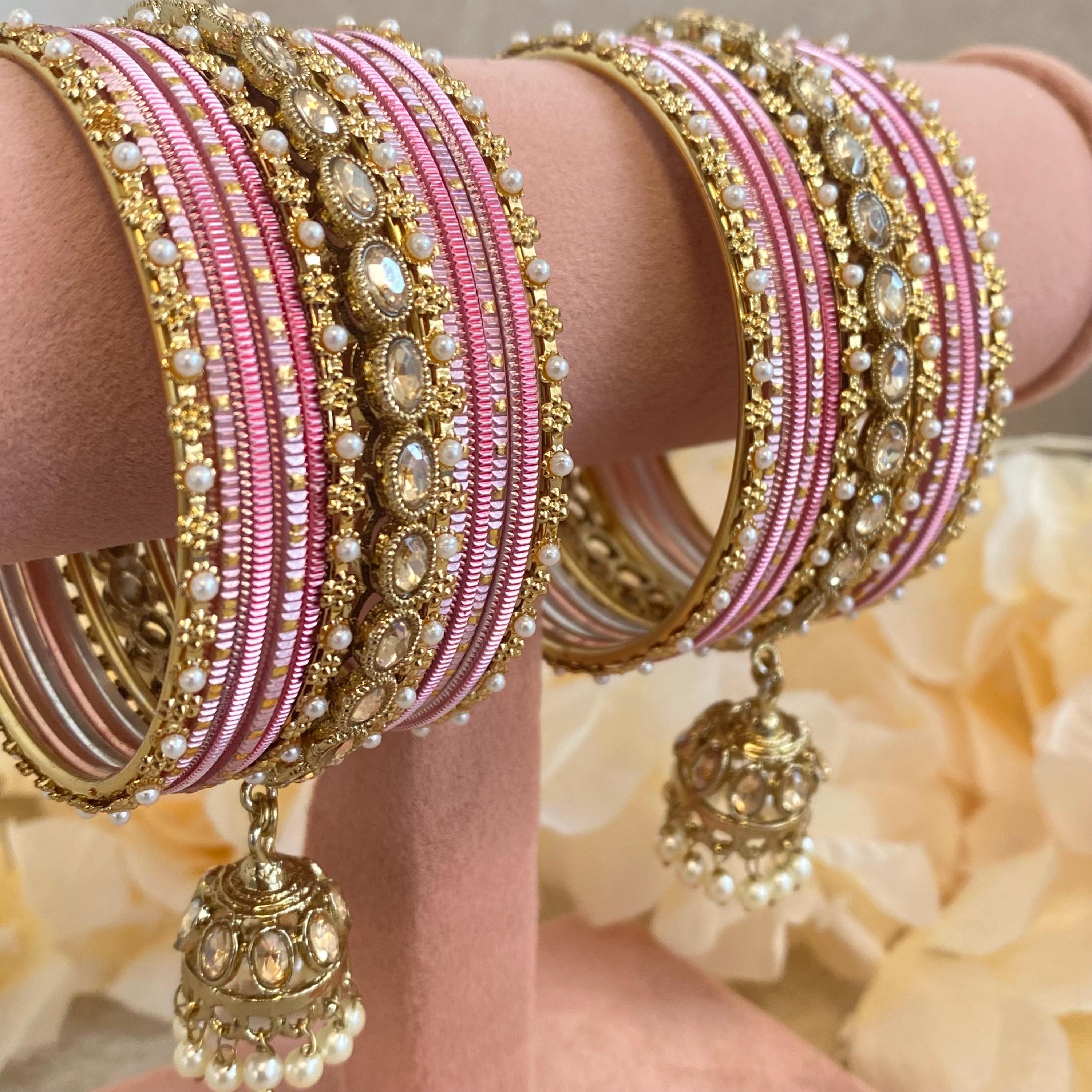 CHOOSE COLOUR Small Jhumka Bangle Set Churi Indian Pakistani