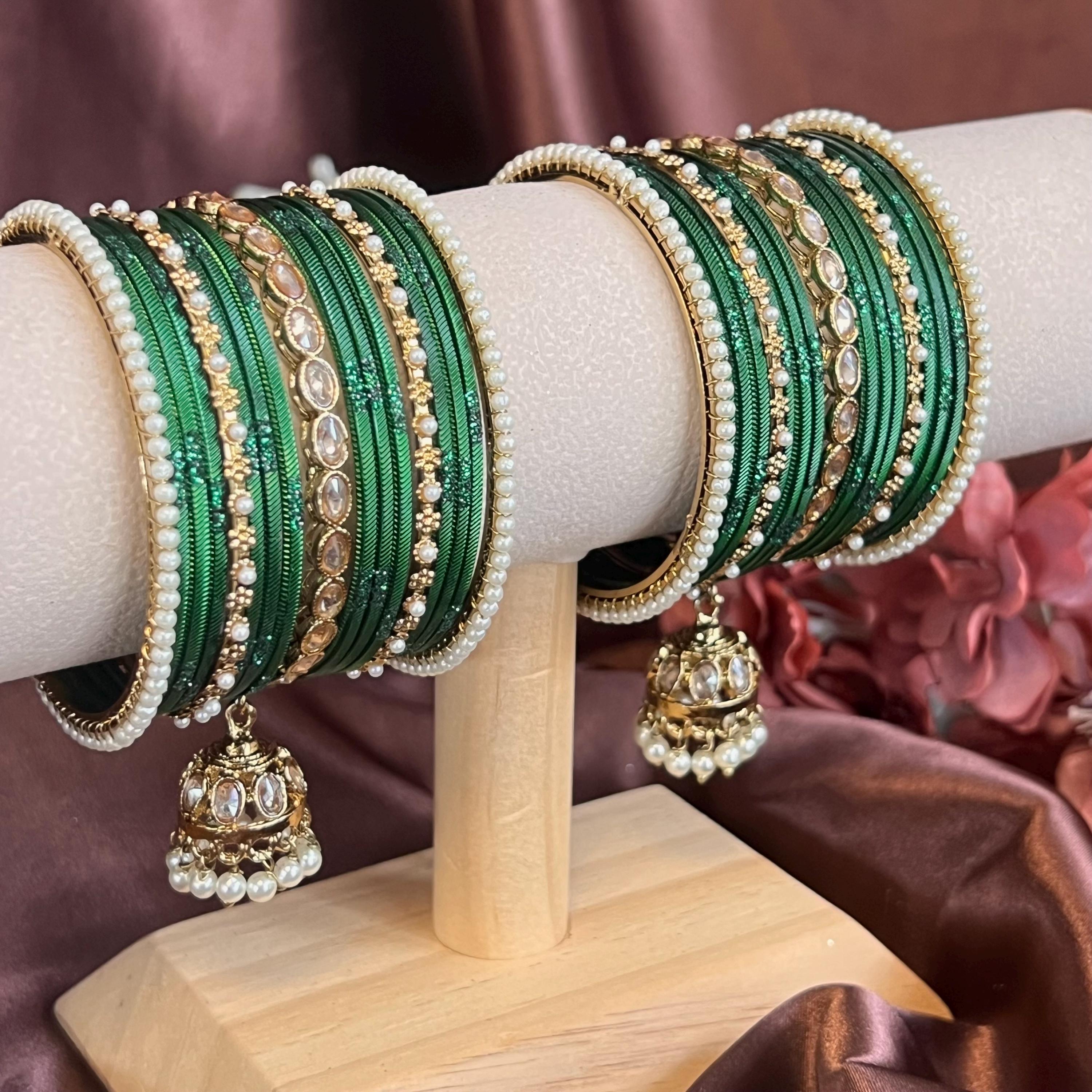 Small Jhumka Bangle Set Churi Indian Pakistani Desi Ethnic